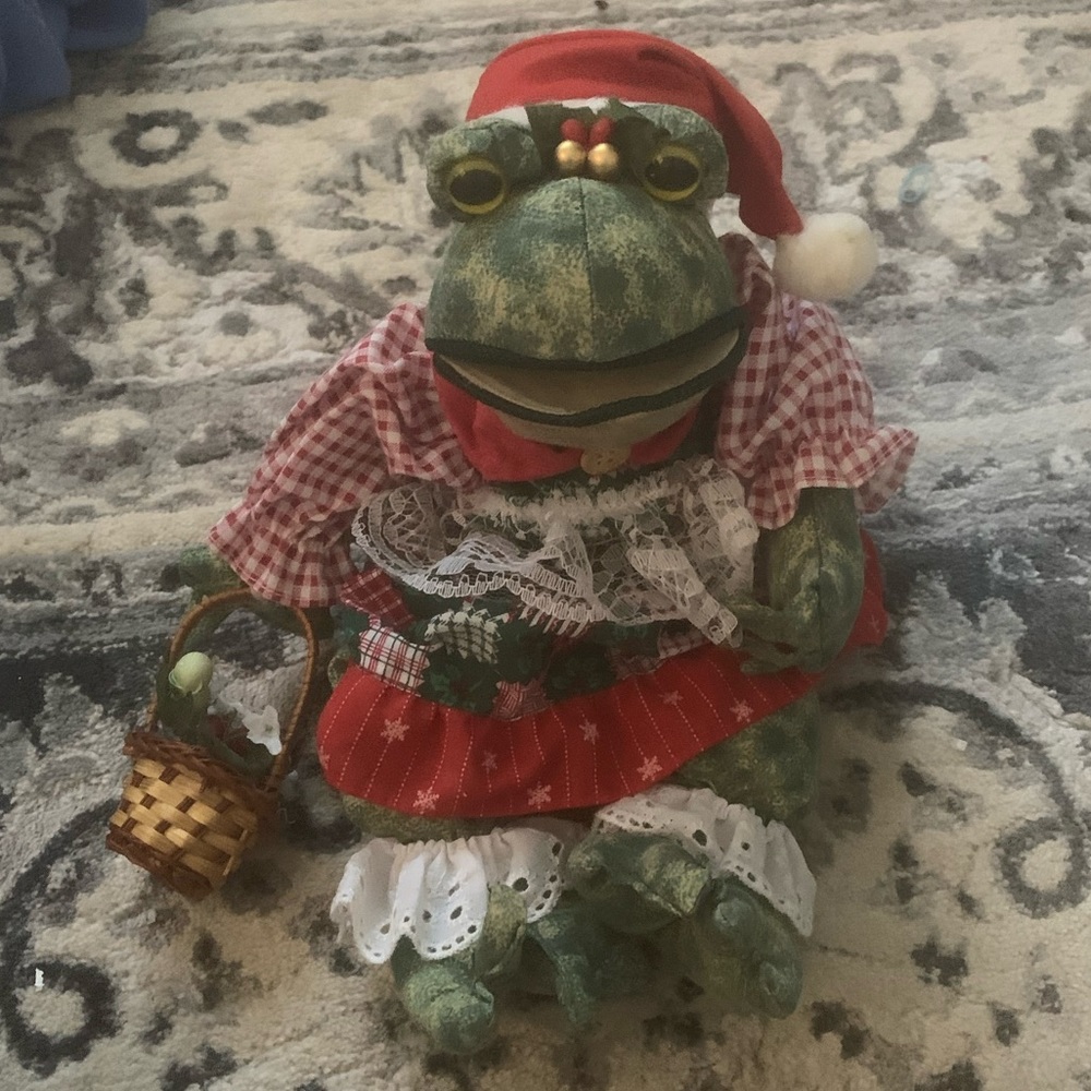 Rare Berkeley Design Plush Battery Operated Croaks Jungle Bells